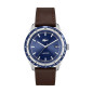 Lacoste - Montre Homme - Everett - Cadran Bleu - Bracelet Cuir De Veau Marron - Ref 2011310