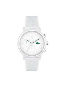 Lacoste - Montre Collection 12.12 Chrono Silicone Blanc - Ref 2011246