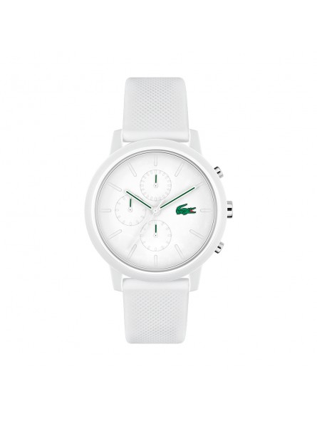 Lacoste - Montre Homme Cadran et Bracelet Silicone Blanc - Ref 2011246