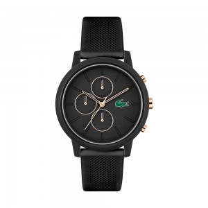 Lacoste - Montre Collection 12.12 Chrono Silicone Noir - Ref 2011247