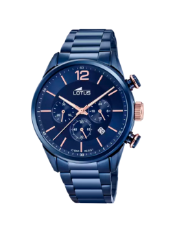 Lotus - Montre chronographe acier bleu - Ref 18680/2