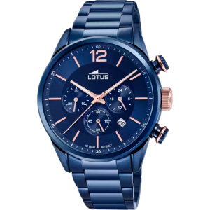 Lotus - Montre chronographe acier bleu - Ref 18680/2