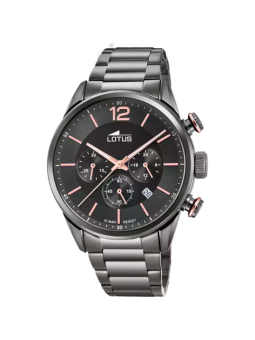 Lotus - Montre chronographe acier noir - Ref 18686/2