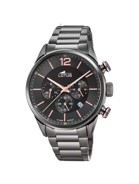Lotus - Montre chronographe acier noir - Ref 18686/2