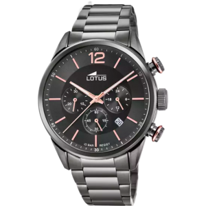 Lotus - Montre chronographe acier noir - Ref 18686/2