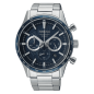 Seiko - Montre Homme Sport - Chronographe - Cadran bleu nuit - Bracelet acier - Ref SSB445P1