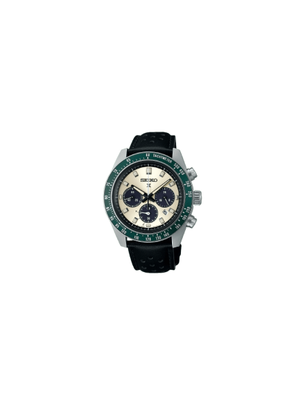 Seiko - Montre Homme - Prospex Quartz Solaire - Cadran Beige Vert - Speedtimer 41 - Ref SSC943P1