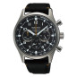 Seiko - Montre Homme - Sport Quartz Chrono - Cadran noir - Bracelet Textile Noir - Ref SSB449P1