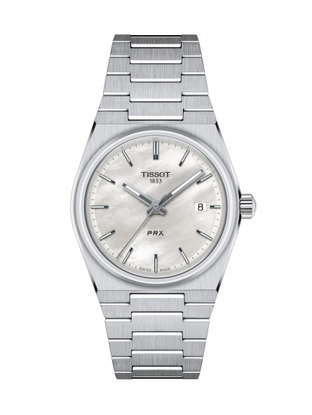 Tissot - Montre Mixte - Prx - Cadran Nacre Blanche - Bracelet acier - Ref T1372101111100