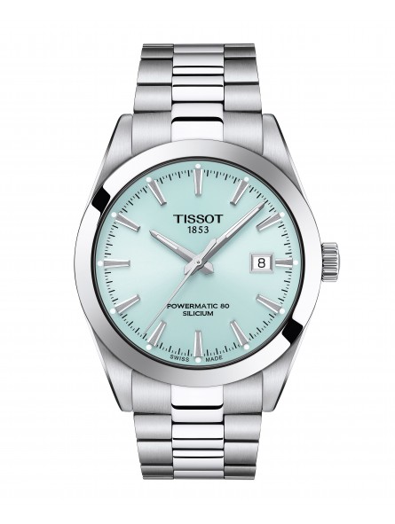 Tissot - Montre Homme - Gentleman - Cadran bleu clair - Bracelet acier - Ref T1274071135100