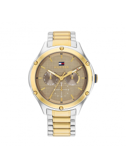 Tommy Hilfiger Montres - Montre Lexi Taupe bracelet acier bicolore - Ref 1782658