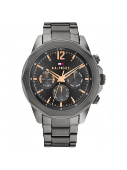Tommy Hilfiger Montres - Montre Lars noire bracelet acier  - Ref 1792061
