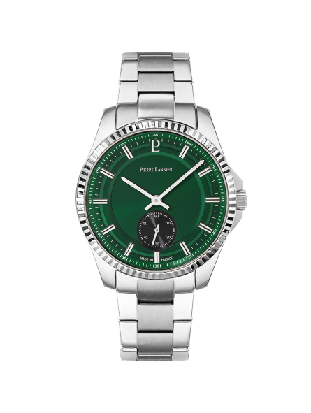 Pierre Lannier - Montre Homme - Cadran Vert - Chrono - Lunette Biseautée - Ref 246G171