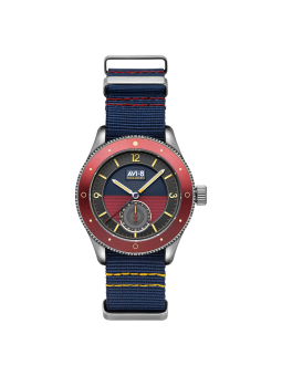 AVI-8 - Montre Homme - Flyboy Sector - Cadran Bicocolore - bracelet nato nylon bleu - Ref AV-4112-04