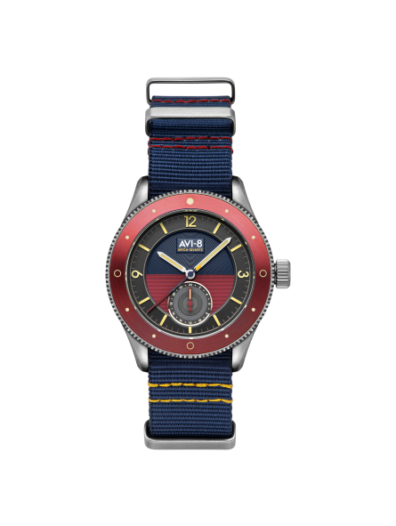 AVI-8 - Montre Homme - Flyboy Sector - Cadran Bicocolore - bracelet nato nylon bleu - Ref AV-4112-04