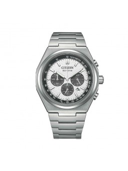 Citizen - Montre Homme - Supertitanium Chrono 42.5mm - cadran blanc - Ref CA4610-85A