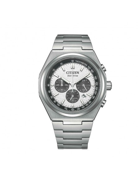 Citizen - Montre Homme - Supertitanium Chrono 42.5mm - cadran blanc - Ref CA4610-85A