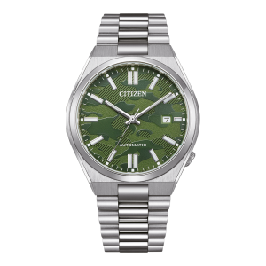 Citizen - Montre Homme - Tsuyosa Automatic  - Bracelet acier - Cadran kaki - Ref NJ0159-86X