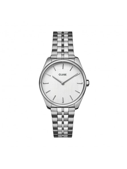 Cluse - Montre Femme - Féroce Petite - bracelet acier argenté - cadran blanc - Ref CW11219