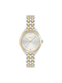 Hugo Boss - Montre Femme - Mae -  Cadran Blanc - Bracelet acier bicolore - Ref 1502724