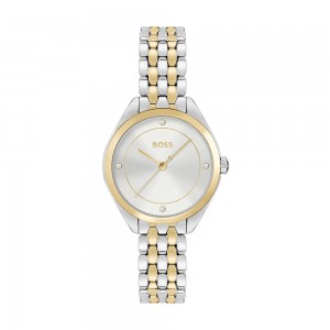 Hugo Boss - Montre Femme - Mae -  Cadran Blanc - Bracelet acier bicolore - Ref 1502724