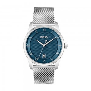 Hugo Boss - Montre Homme - Principe - Cadran Acier Bleu - Bracelet acier - Ref 1514115