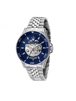 Maserati - Montre Homme - Sfida 44mm - Automatique - Cadran bleu - Bracelet acier - Ref R8823140011