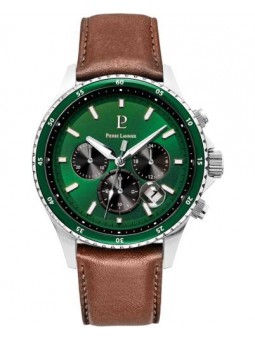 Pierre Lannier - Montre Homme - Cronos - Cadran Vert - Bracelet Cuir Brun - Ref 227G164