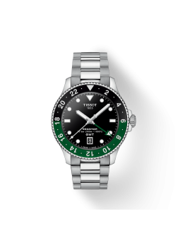 Tissot - Montre Homme - Seastar - Cadran vert noir - Bracelet acier - Ref T1208521105100