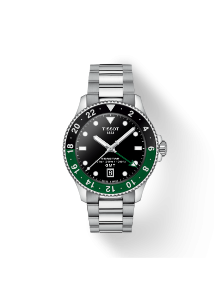 Tissot - Montre Homme - Seastar - Cadran vert noir - Bracelet acier - Ref T1208521105100