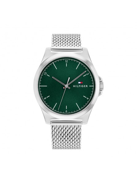 Tommy Hilfiger - Montre Homme - Norris - Cadran Vert - Bracelet Acier Maille Milanaise - Ref 1710548