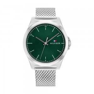 Tommy Hilfiger - Montre Homme - Norris - Cadran Vert - Bracelet Acier Maille Milanaise - Ref 1710548