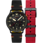 AVI-8 - Montre Homme - Flyboy Spirit Of Tuskegee - Chronographe - bracelets cuir noir et nato nylon rouge - Ref AV-4109-01