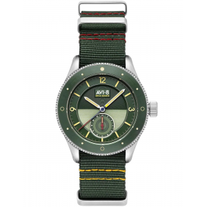 AVI-8 - Montre Homme - Flyboy Sector - Cadran vert kaki - bracelet nato nylon kaki - Ref AV-4112-02