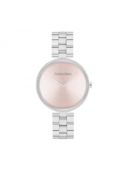 Calvin Klein - Montre Femme - Gleam - Cadran Blanc - Bracelet Acier argenté - Ref 25100015