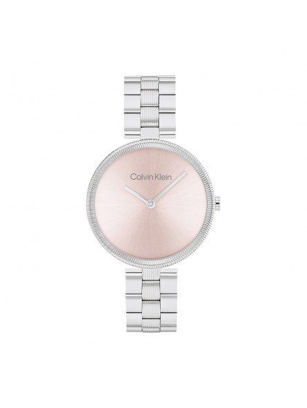Calvin Klein - Montre Femme - Gleam - Cadran Blanc - Bracelet Acier argenté - Ref 25100015