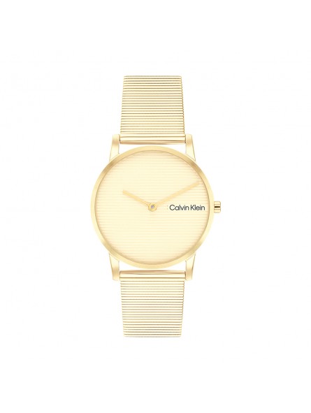 Calvin Klein - Montre Femme - CK Feel - Cadran et Bracelet Acier doré - Ref 25100035