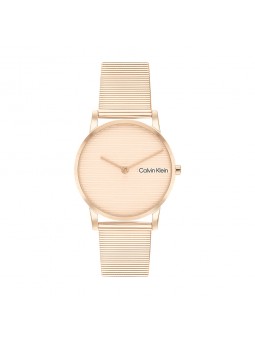Calvin Klein - Montre Femme - CK Feel - Cadran et Bracelet Acier doré rose - Ref 25100036