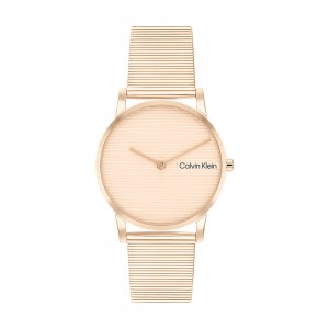 Calvin Klein - Montre Femme - CK Feel - Cadran et Bracelet Acier doré rose - Ref 25100036