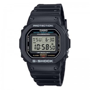 Casio - Montre Homme - G-Shock silicone noir - affichage digital - Ref DW-5600UE-1ER