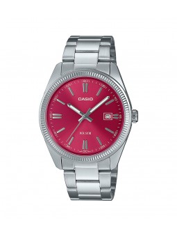 Casio - Montre Homme - Bracelet acier - Cadran rouge - Ref MTP-1302PD-4AVEF