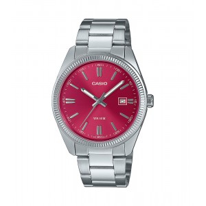 Casio - Montre Homme - Bracelet acier - Cadran rouge - Ref MTP-1302PD-4AVEF