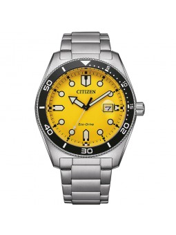 Citizen - Montre Homme - Sunset Eco-Drive - cadran jaune - J810 Sport Marine 43mm - Ref AW1760-81Z