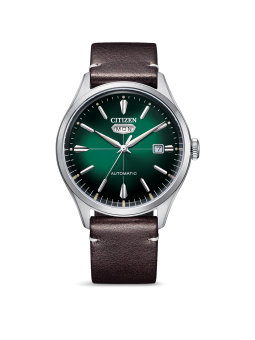 Citizen - Montre Homme - Mechanical Classic - Cadran vert - Bracelet cuir - Ref NH8390-03XE