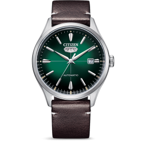 Citizen - Montre Homme - Mechanical Classic - Cadran vert - Bracelet cuir - Ref NH8390-03XE