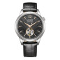 Citizen - Montre Homme - Platform Mechanical Classic Open Heart - cadran noir - bracelet cuir - Ref NH9131-14E