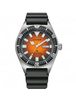 Citizen - Montre Homme - Promaster Marine 41mm - Cadran noir orange - Bracelet silicone - Ref NY0120-01ZE