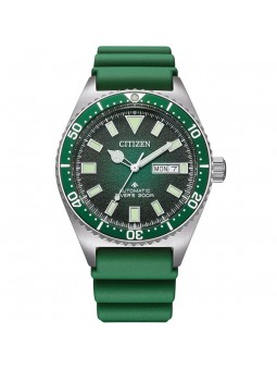 Citizen - Montre Homme - Challenge Diver Automatic - Cadran et Bracelet silicone verts - Ref NY0121-09XE