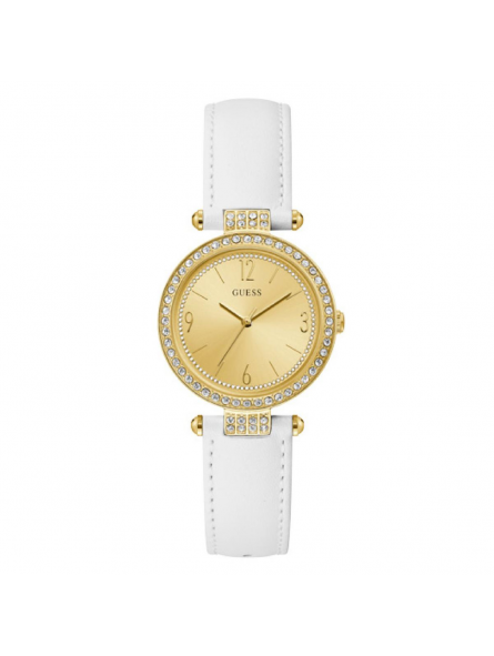 Guess - Montre Femme - Terrace - bracelet cuir - cadran doré - Ref GW0116L5