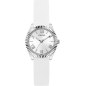 Guess - Montre Femme - Mini Luna - cadran acier - bracelet silicone Blanc - Ref GW0724L1